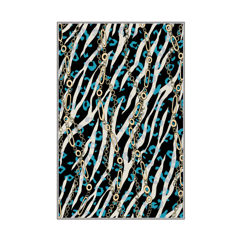 Luxurious Woven Carpet Rug, 2.6 x 4.0 ft | 100% Polyester, 0.4 in Pile Height | Antibacterial & Non-Slip PVC Dot Underside | Machine Washable, 3D Digital Printing | Perfect for Living Room & Bedroom Decor