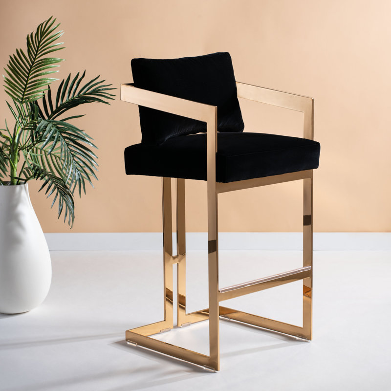 Upholstered Stool, Black