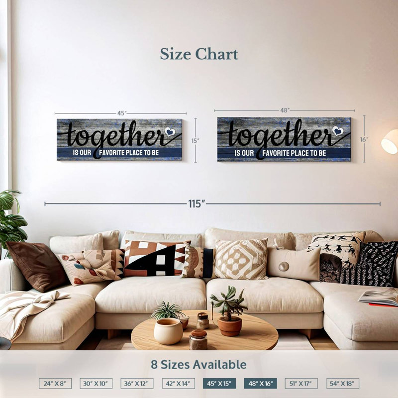 " Together Quote " by Faithinart, 15" H x 45" W x 1.25" D