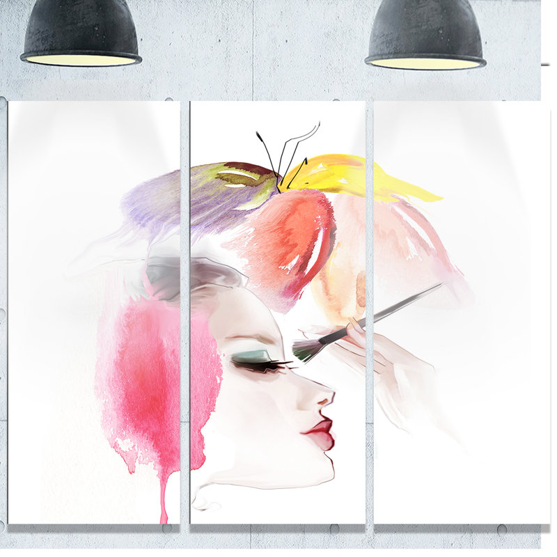 «eye ancrage face femme ", ensemble de 3 impressions sur métal