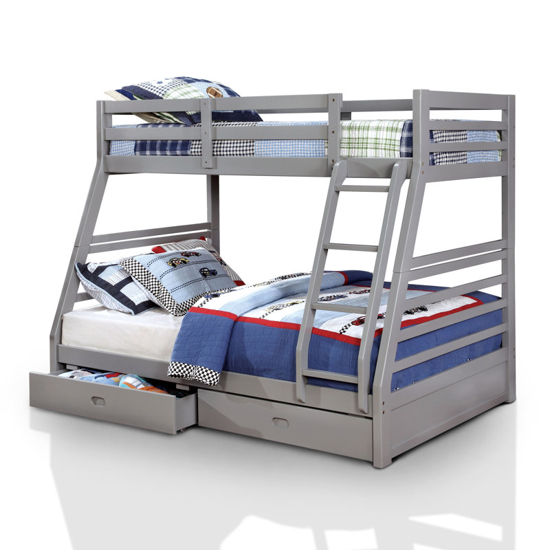 Lit superposé simple au-dessus d'un lit double Briyith de Viv + Rae ™, Gris
