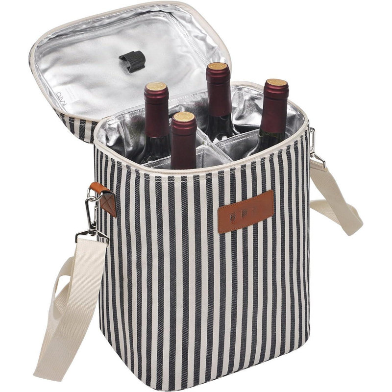Coffret de 4 bouteilles de vin - Sac fourre-tout isotherme portatif et portatif