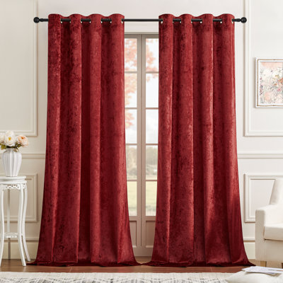 Ensemble de 4 rideaux en velours avec œillets métalliques