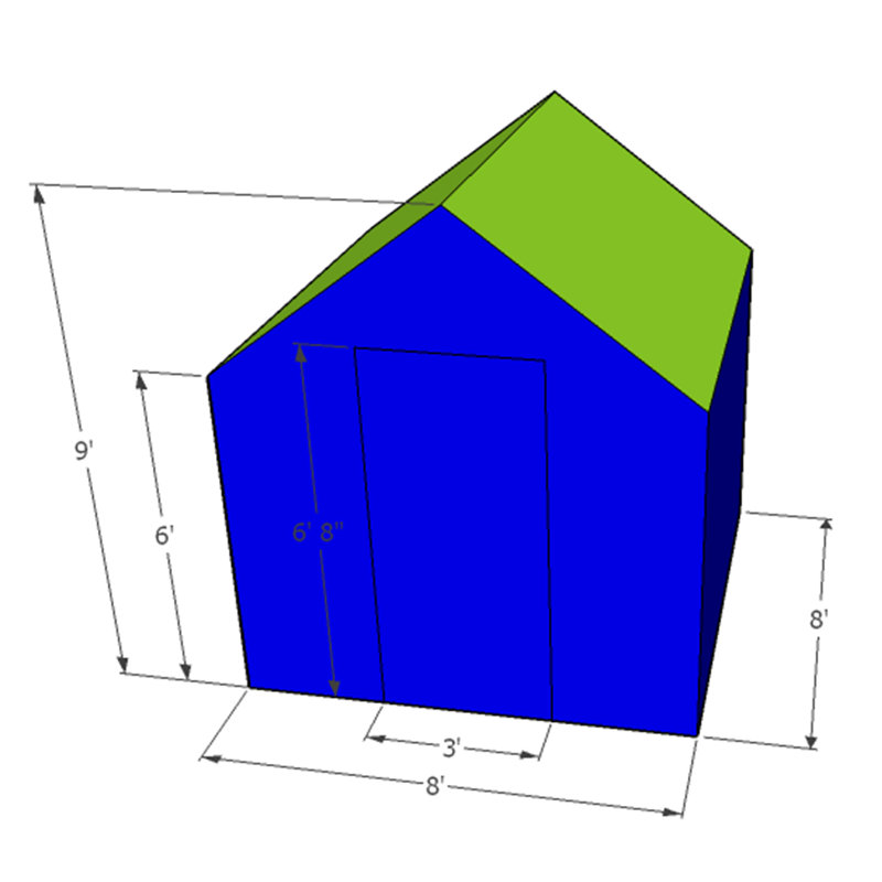8 ft. W x 8 ft. D Greenhouse