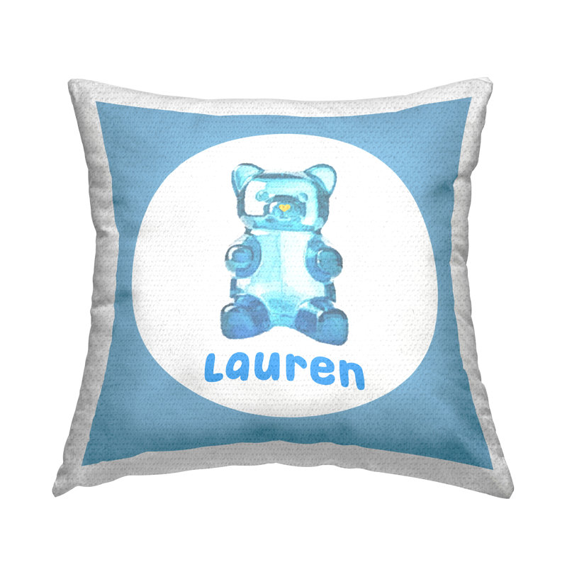 Oreiller personnalisé Blue Candy Bear par Daphne Polselli, Oui