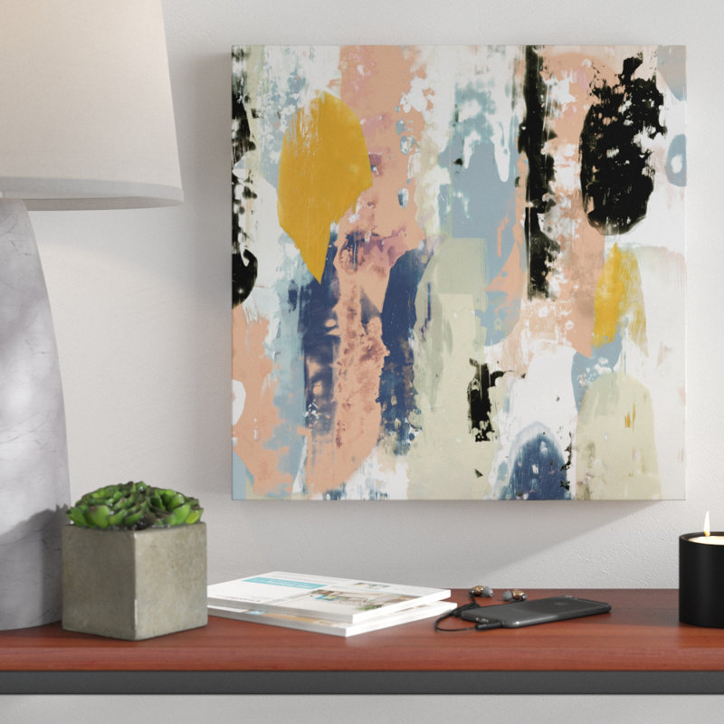 « bleuet nuancier ii », peinture sur toile tendue, H 18 po x l 18 po x P 2 po