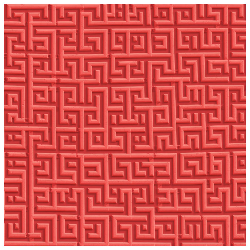Coussins décoratifs Red Geometric Maze, 14 X 14 pouces