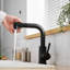 Robinet de lavabo de salle de bain noir à poignée simple avec douchette rétractable - Rempli de céramique, classique pour salle de bain et cuisine
