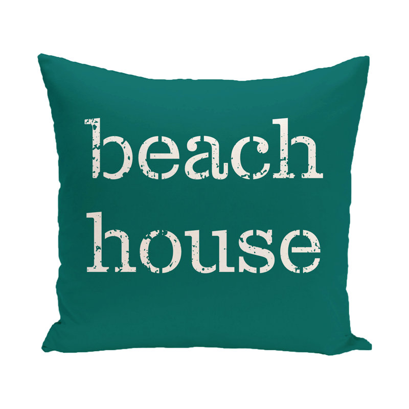 Housse de coussin carrée Beach House, H 20 po x l 20 po, sarcelle