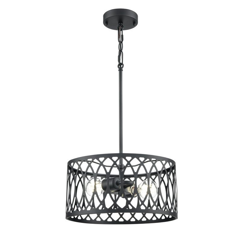 Luminaire suspendu de 13 po de largeur Arelyn , 2, Noir mat