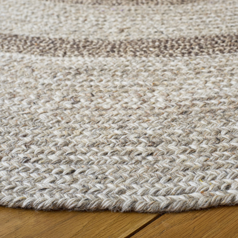 Tapis d'intérieur tressé à la main sans motif, Rond 3 pi 0 po x 3 pi 0 po