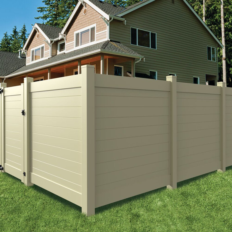 Sand Vinyl 9 ft Corner Fence Post for Privacy Fencing