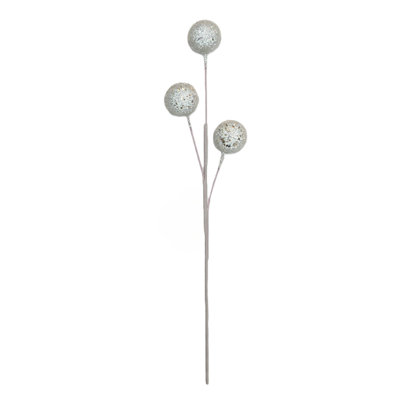 Glitter Silver 3 Ball Ornaments Pick