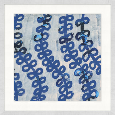Symphonie bleue géométrique 1 - Peinture sur papier