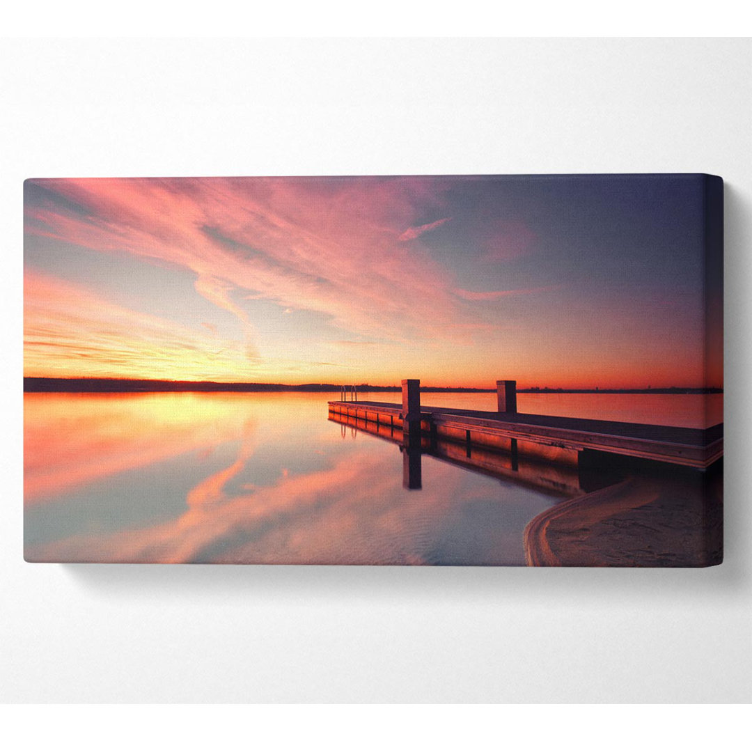 Sonnenuntergang vor dem Jeti Wide Canvas Print