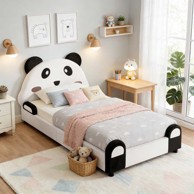 Twin Size Cute Panda-Shaped Kids Bed