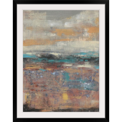«Teal Sunset II» par Jennifer Goldberger - impression d'art graphique
