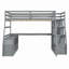 Lit mezzanine avec bureau, 7 tiroirs et 2 tablettes
