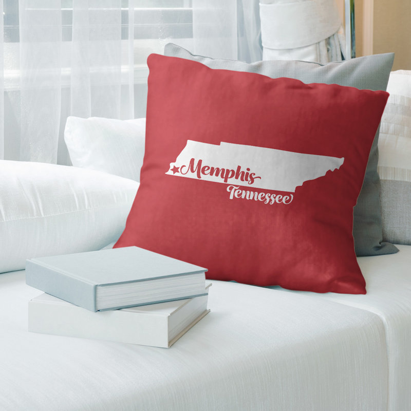 Coussin, Memphis, 26 po x 26 po, Rouge