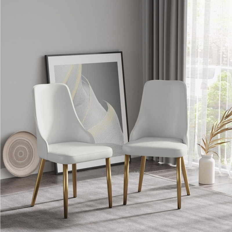 Ensemble de 2 chaises de salle à manger rembourrées, Gris