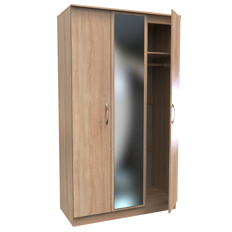 Fully Assembled Avon 3 Door Wardrobe, Bardolino Oak