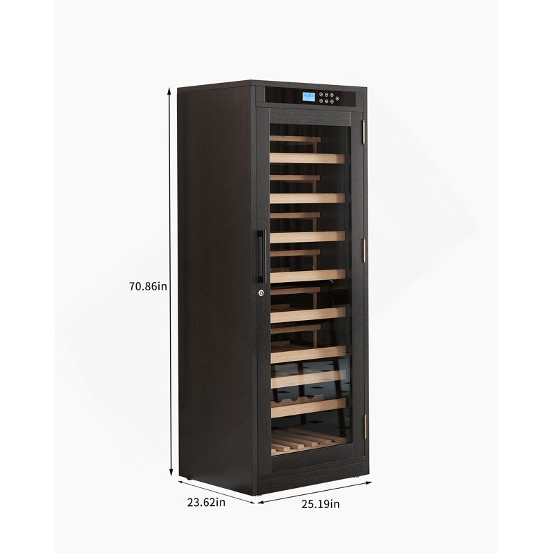 Intelligent Temperature-Controlled Multi-Tiered Wood Wine Cabinet