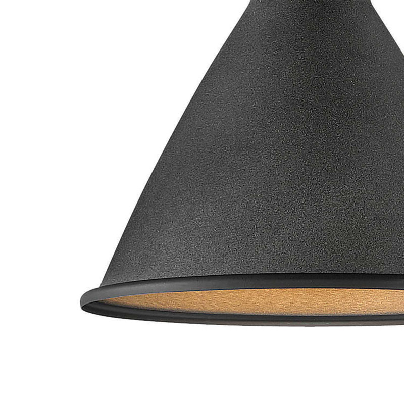 Luminaire suspendu conique à 1 lumière Dax, Zinc vieilli, H 15,5 po x l 12,25 po x P 12,25 po
