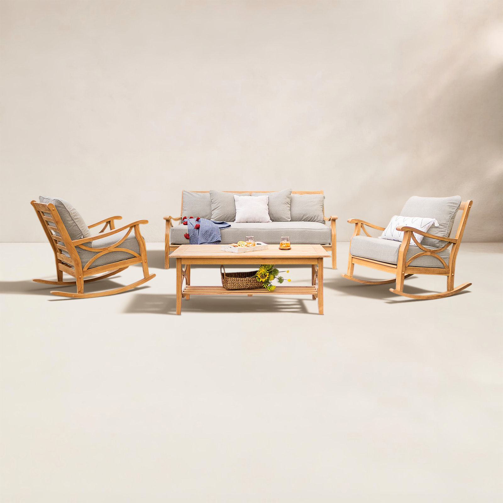 Malena 5-Person Teak Patio Seating Group