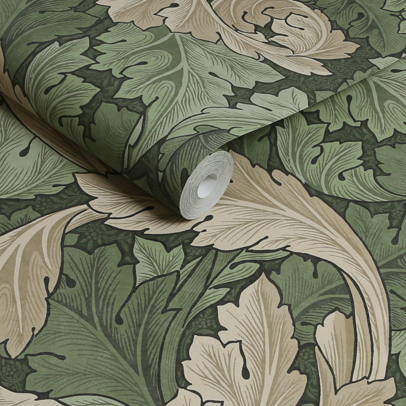 Floral Wallpaper, Green