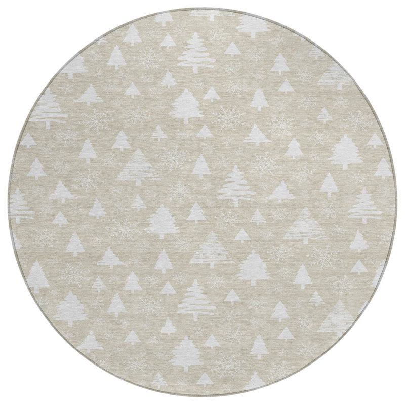 Xhevrie Machine Woven Area Rug, Round 8'