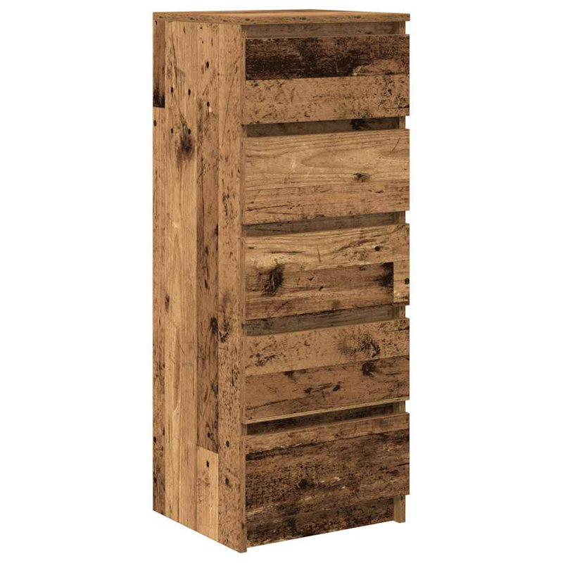 Sideboard With Drawers 37.5X35x99 Cm Engineered Wood, Old Wood