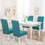 Housses de chaises de salle à manger - bleu paon - ensemble de 6 housses de chaise de salle à manger détachables, rétractables