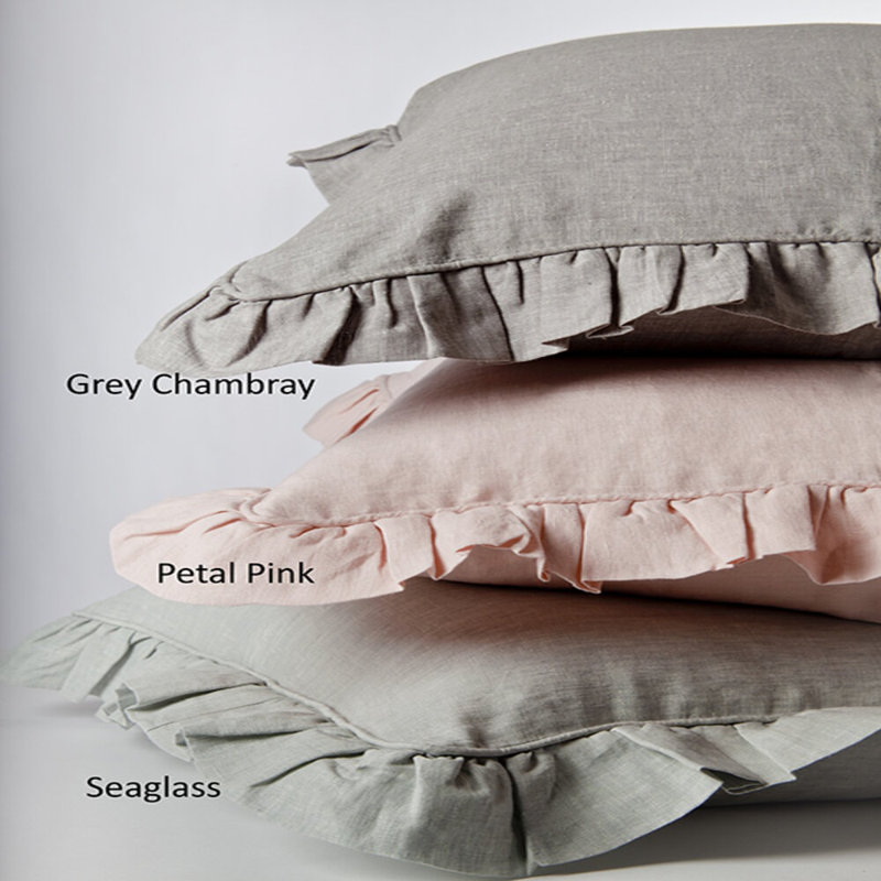 Banji Linen Blend Sham Set - Euro, Euro, Ivory