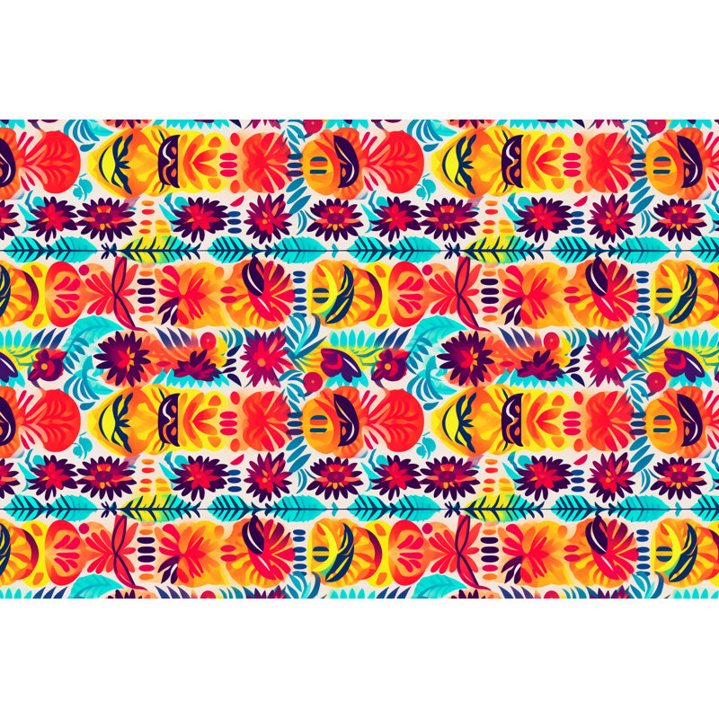 Jeté , Géométrique, L 60 po x l 50 po, Multi-couleur