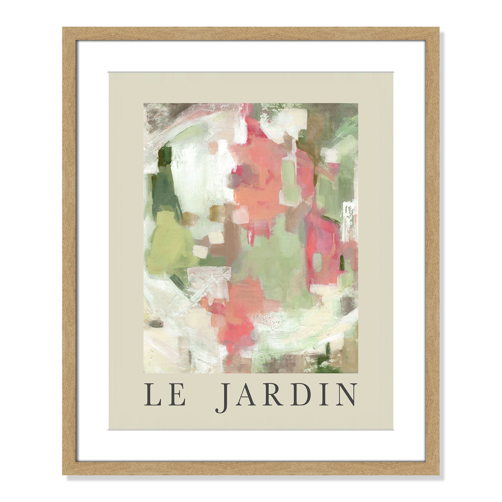 Riya "Le Jardin" Print by Carol Robinson, Natural Single Picture Frame, Yes, 25.5" H x 21.5" W x 1.25" D