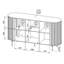 Zante Three Door Sideboard With Grooves And Glass Front 150 cm-259827236