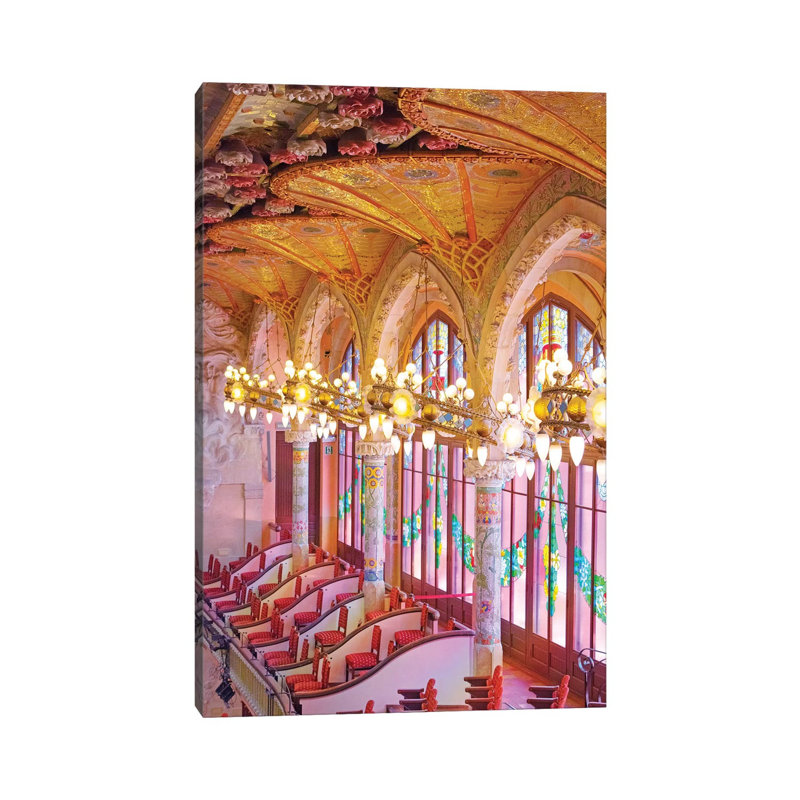 Palau De La Musica Barcelona by Erin Summer - Print on Canvas, Wrapped Canvas, 66.04cm H x 45.72cm W x 3.81cm D
