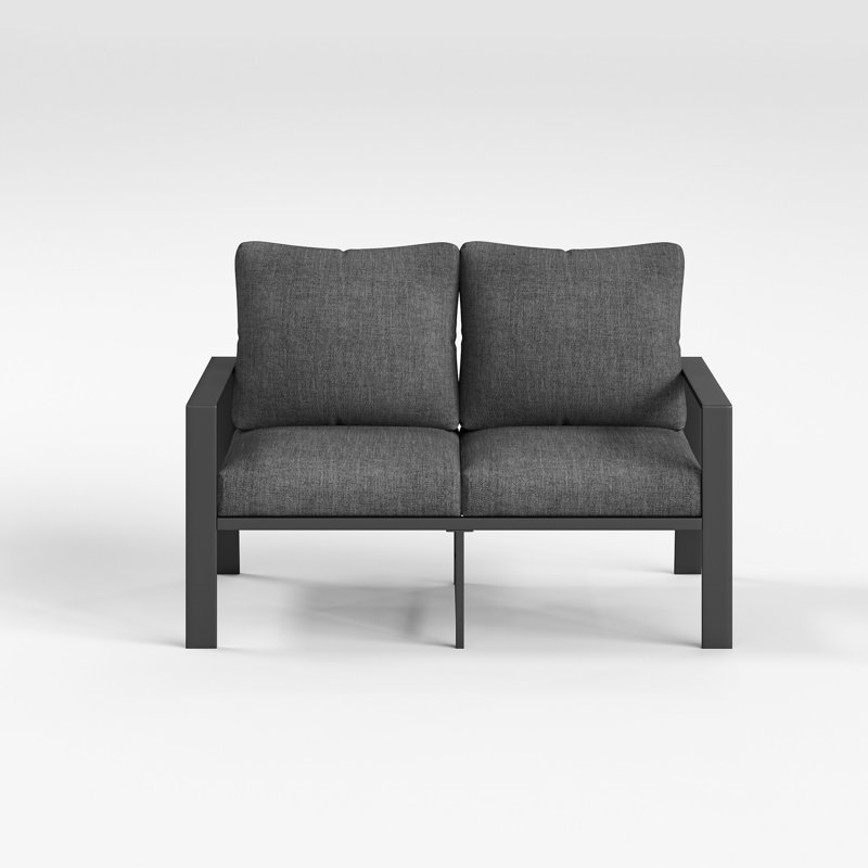 Causeuse d'extérieur en aluminium pour patio avec coussins de qualité supérieure, Gris