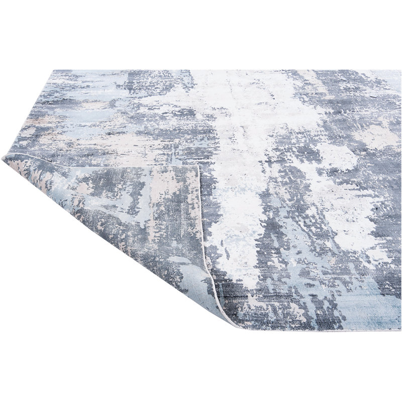 Abstract Area Rug in Blue, Rectangle 6' x 9'