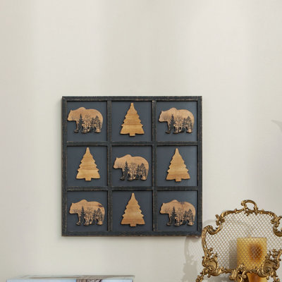 Décoration murale grizzly ours tic tac toe