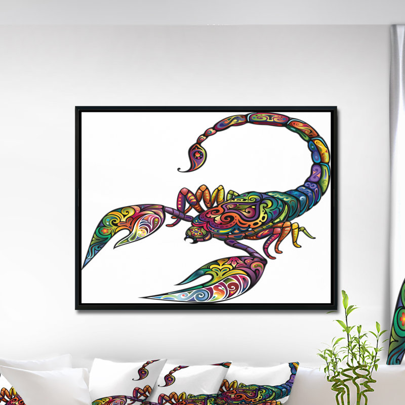 Animal «Cheerful Scorpion», impression, H 30 po x l 40 po x P 1,5 po, Cadre flottant