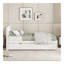Cadre de lit simple moderne avec lit gigogne simple pour tête de lit et pied de lit blanc brillant