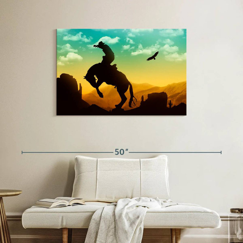 Lelar Eagle And Cowboy, 26" H x 39" W