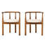 Chaise d'appoint rembourrée en polyester, ensemble de 2, brun classique, style Mid-Century