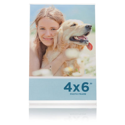 4x6 Clear Acrylic Picture Frame 12 Pack，Frameless L-Shape Desktop Stand, Photo Frame and Sign Holder, Clear Acrylic Style, Tabletop Display
