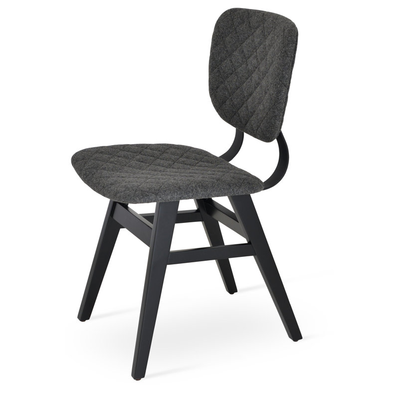 Chaise de salle à manger Hazal, Wengé, Blanc familier