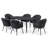 Priya 6 Seat Oval Dining Set in Charcoal