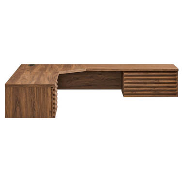 Transmit 47 Wall Mount Corner Walnut Office Desk