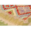 Tapis décoratif en laine de conception unique 3 pi 11 po x 6 pi 4 po noué à la main New Age en laine/rouge/vert