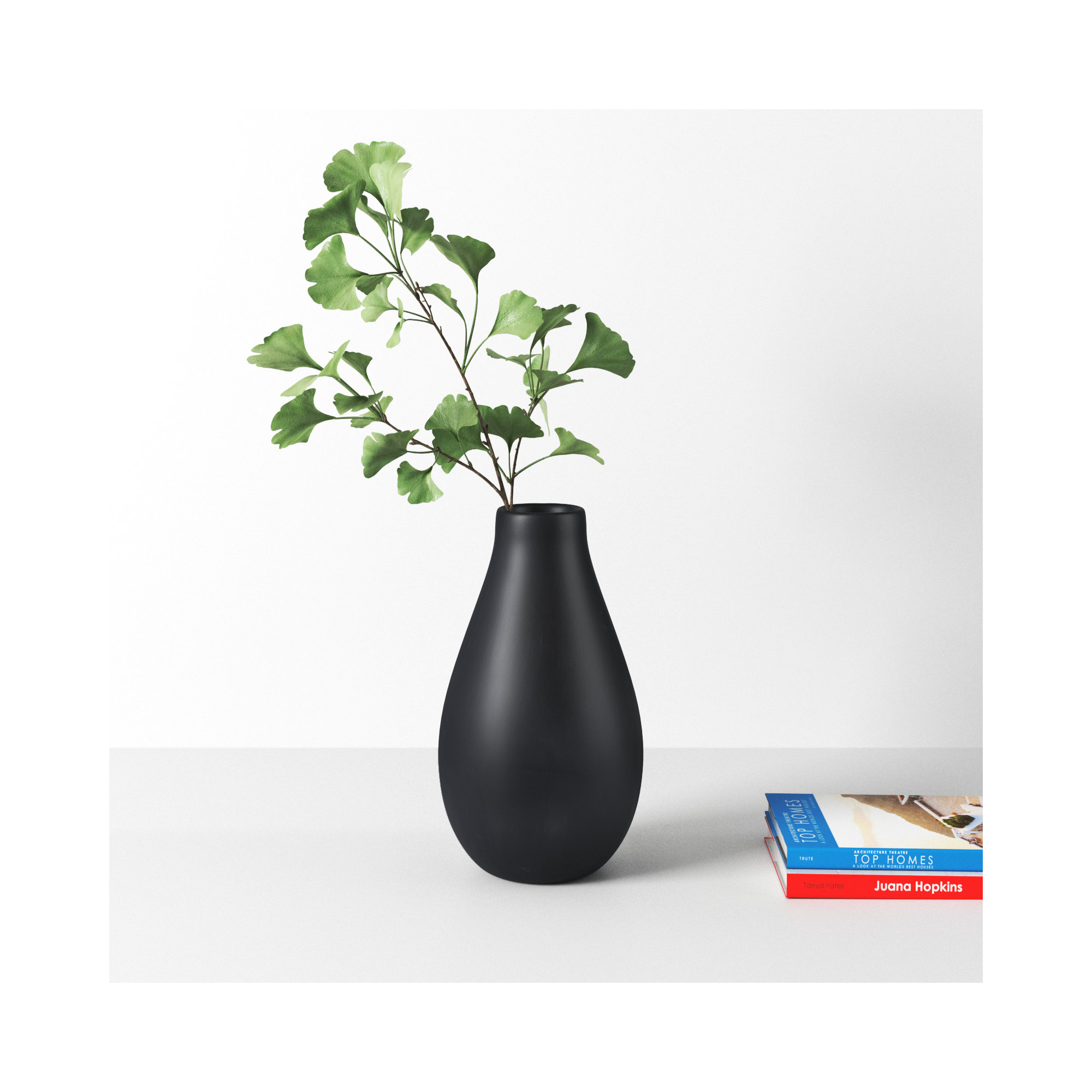 Mable Ceramic Table Vase, Black, 20.35" H x 11.55" L x 11.55" W